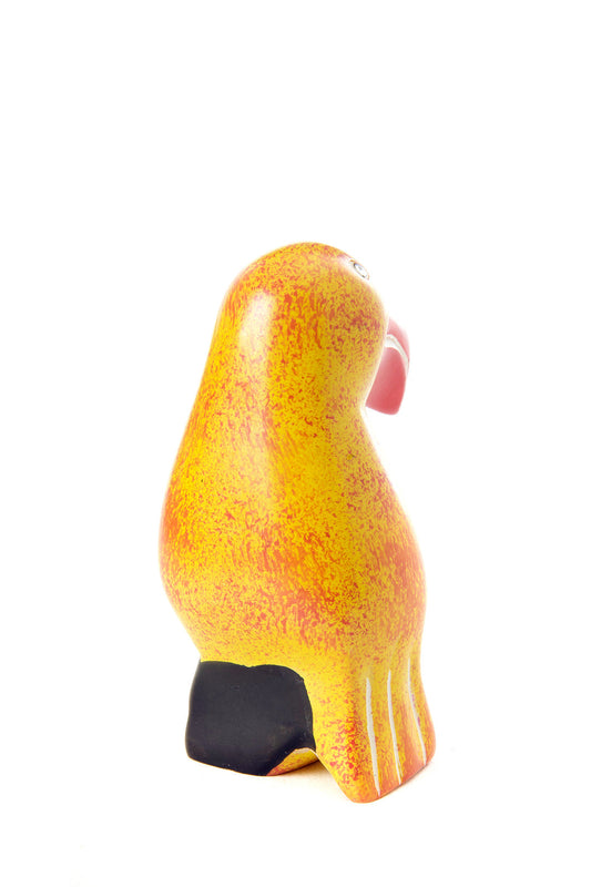 Small Soapstone Tropical Toucan in Orange & Red