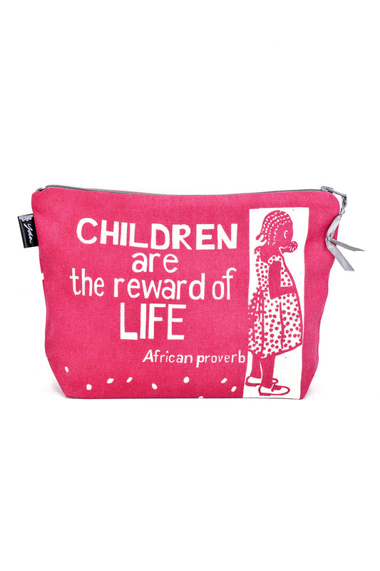 Pink Children are the Reward African Proverb Purse