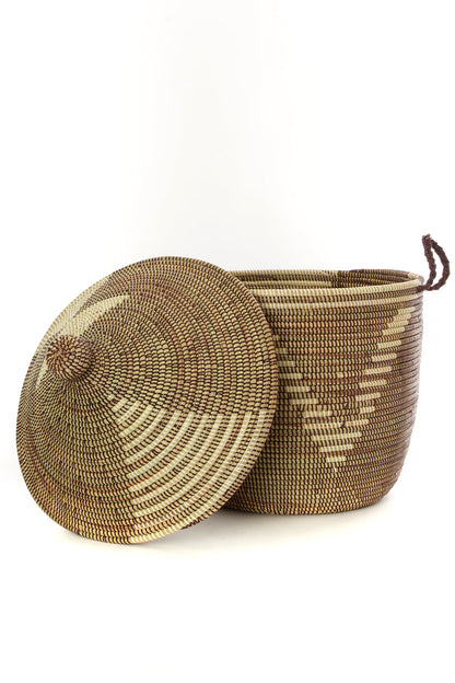 Brown and Cream Tribal Design Basket