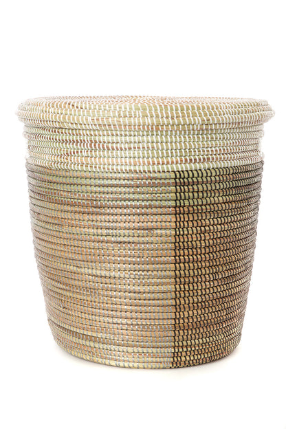 Black, Silver & White Half & Half Flat Lid Basket