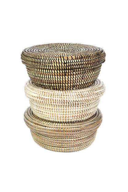 White Lidded Storage Box Basket