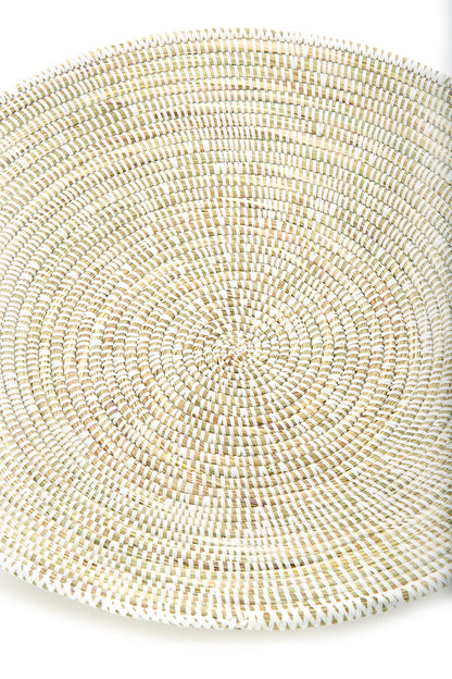 20" Solid White Grain Basket from Senegal