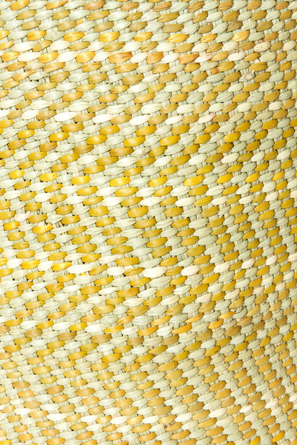 Yellow & Natural Maila Milulu Reed Basket - Large