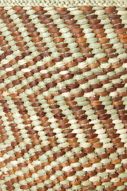 Brown & Natural Maila Milulu Reed Basket - Large