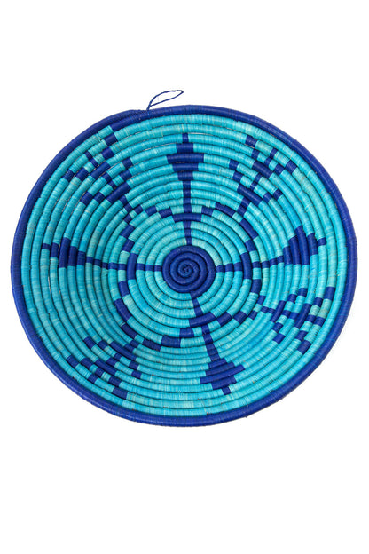 Blue Meadow Raffia Basket from Uganda
