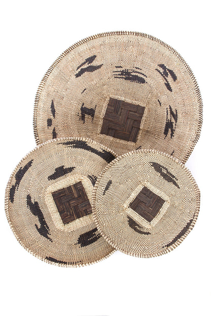 Medium BaTonga Black Recycled Plastic Splash Plateau Basket