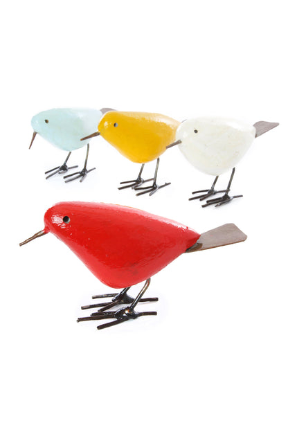 Colorful Painted Stone & Metal Bird