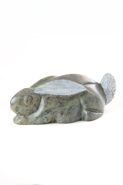 Hand Carved Shona Serpentine Stone Rabbit Sculpture
